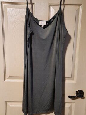 The Perch Blue Pepper Olive Green Slip Dress, size 3XL, new